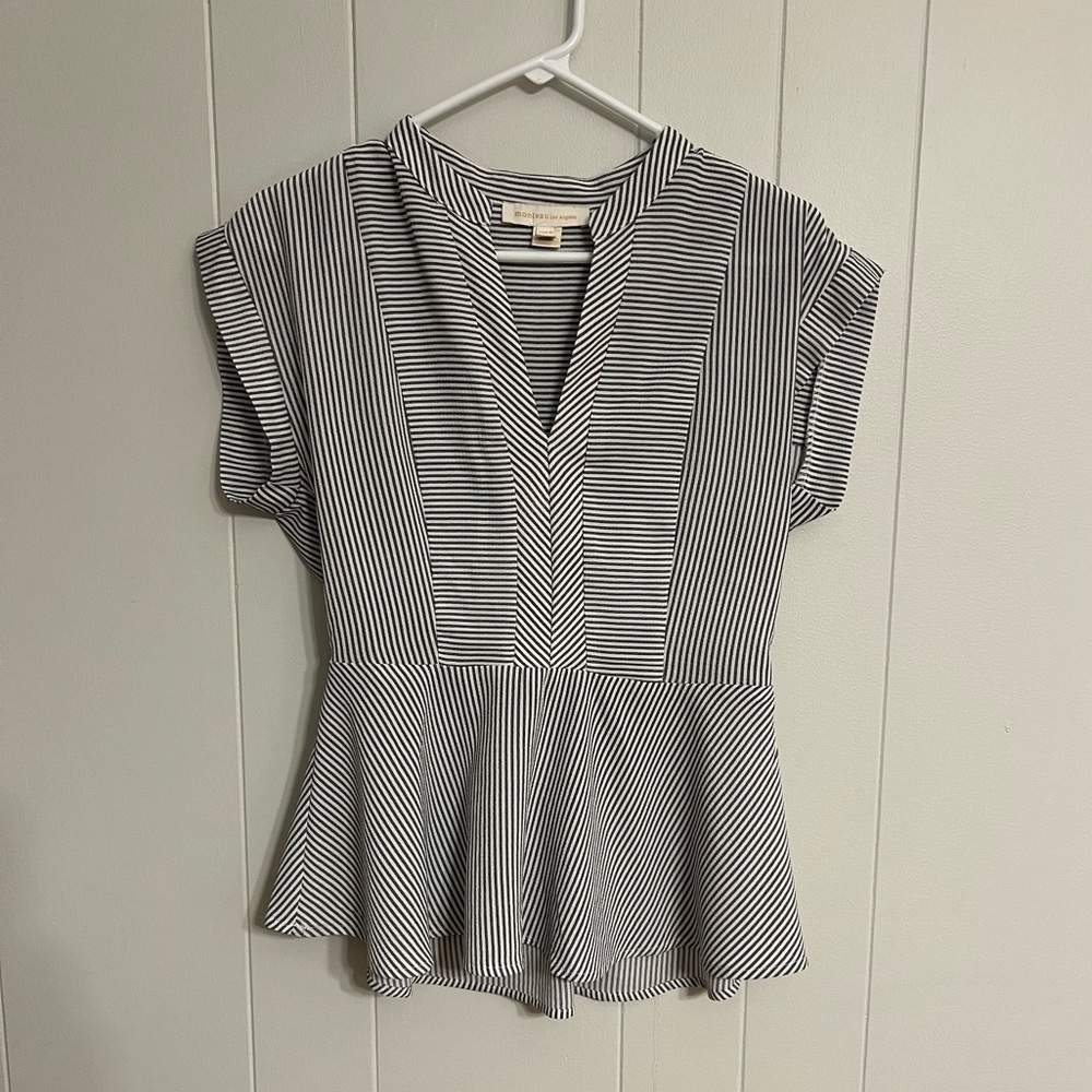 Monteau Shirt Sz‎ L Blue/White Stripe